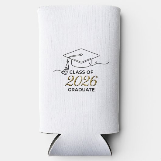 Personalized Graduate Slim Cooler / Enfriador Slim Selters Dosenkühler (Vorderseite)