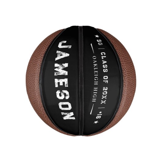 Personalized Graduation Athlete Keepsake Mini Basketball (Vertikal)