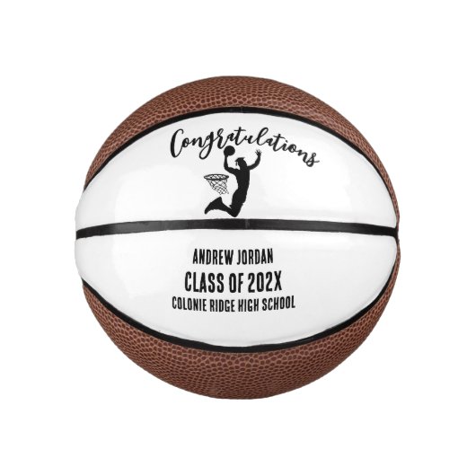 Personalized Graduation Basketball, Name Mini Basketball (Vorderseite)
