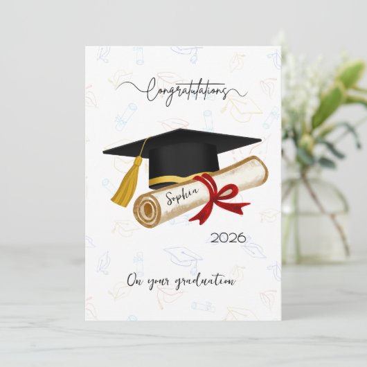 Personalized Graduation Congratulations Karte (Stehend Vorderseite)