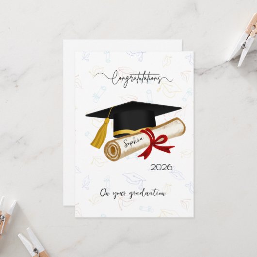 Personalized Graduation Congratulations Karte (Vorderseite/Rückseite Beispiel)