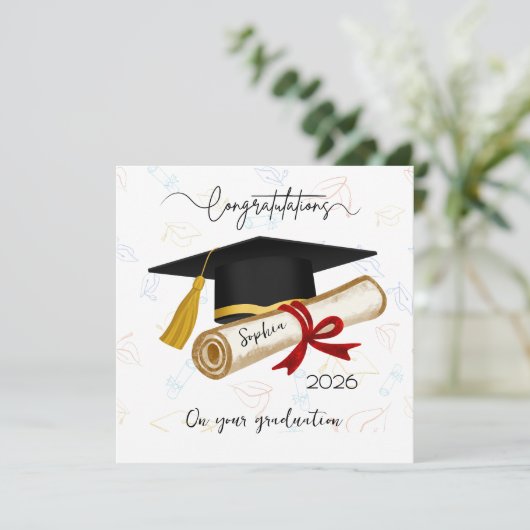 Personalized Graduation Congratulations Karte (Stehend Vorderseite)