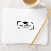Personalized Graduation Elegant Script Stars & Cap Adressaufkleber (Insitu)