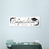 Personalized Graduation Elegant Script Stars & Cap Banner (Messeveranstaltung)
