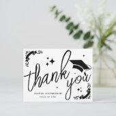 Personalized Graduation Elegant Script Stars & Cap Postkarte (Stehend Vorderseite)