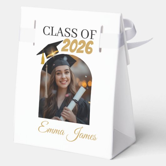 Personalized Graduation Favor Bags Class of 2026 Geschenkschachtel (Rückseite)