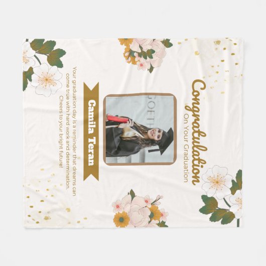 personalized graduation fleece blanket (Vorderseite (Horizontal))