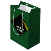 Personalized Graduation Green Mittlere Geschenktüte (Vorderseite Schrägansicht)