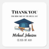 Personalized Graduation Labels for Celebration Quadratischer Aufkleber (Vorderseite)