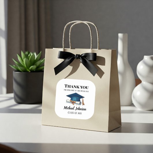 Personalized Graduation Labels for Celebration Quadratischer Aufkleber
