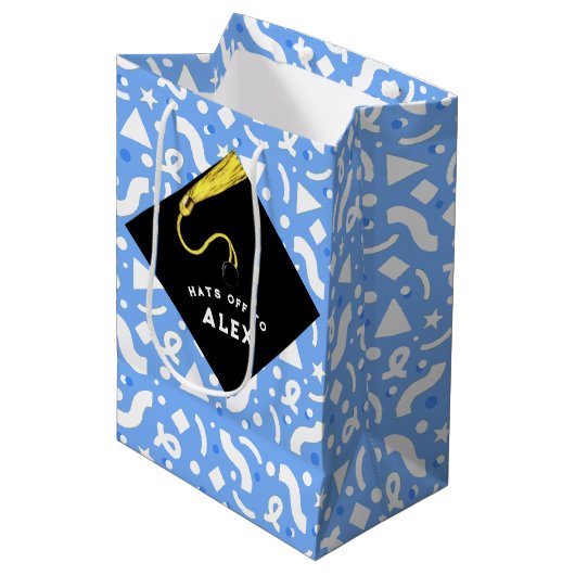 Personalized Graduation Medium Gift Bag Mittlere Geschenktüte (Vorderseite Schrägansicht)