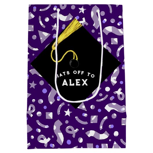 Personalized Graduation Medium Gift Bag Mittlere Geschenktüte (Rückseite)