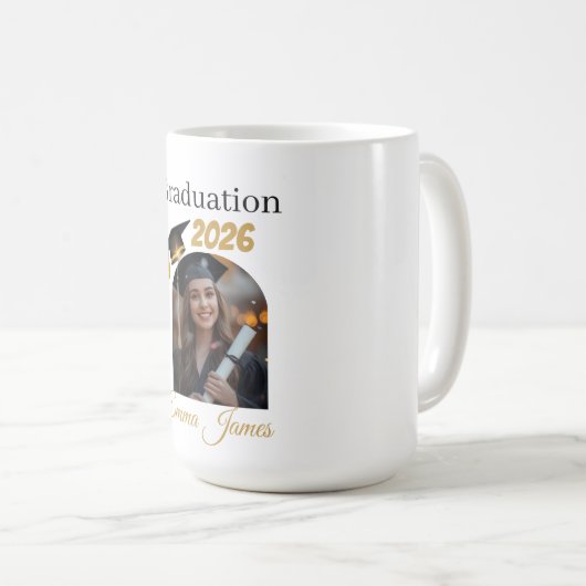 Personalized Graduation Mug – Class of 2026 Kaffeetasse (VorderseiteRechts)