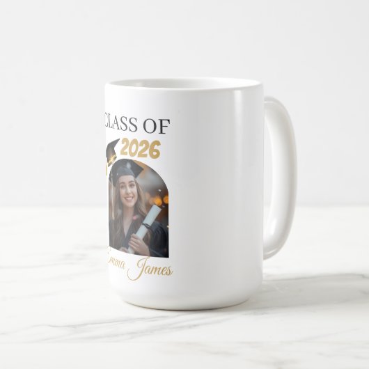 Personalized Graduation Mug – Class of 2026 Kaffeetasse (VorderseiteRechts)