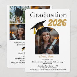 Personalized Graduation Party Photo Invitation Car Feiertagskarte