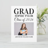 Personalized Graduation Party Photo Invitation Einladung (Stehend Vorderseite)