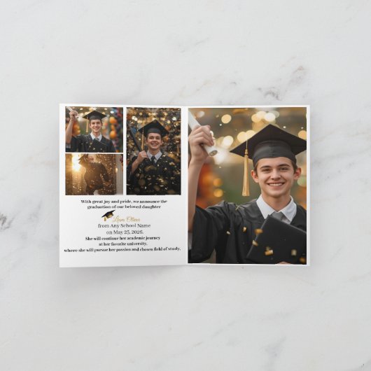 Personalized Graduation Party Photo Invitation  Feiertagskarte (Innenseite)