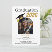 Personalized Graduation Party Photo Invitation Feiertagskarte (Stehend Vorderseite)