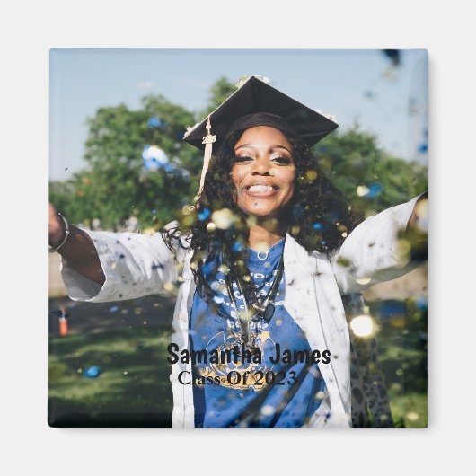 Personalized Graduation Photo and Name Magnet (Vorne)