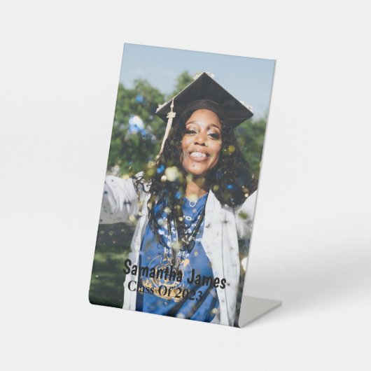 Personalized Graduation Photo and Name Sockelschild (Vorderseite)