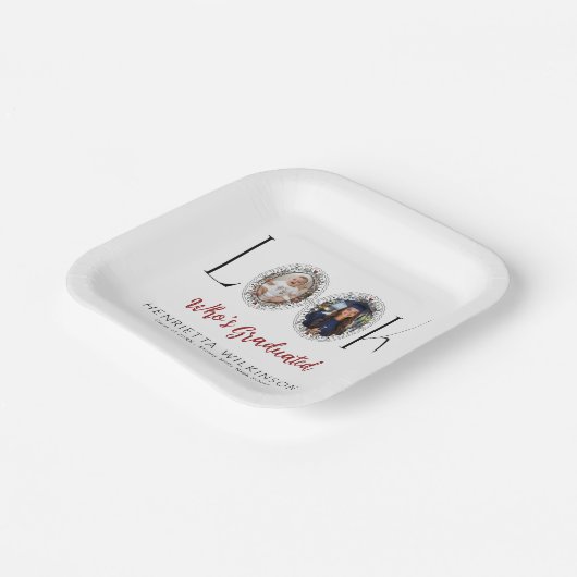 Personalized Graduation Photo Memory Paper Plates Pappteller (Gewinkelt)