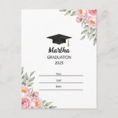 Personalized Graduation Postcard for Her – Custom  Postkarte (Vorderseite)