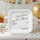 Personalized Graduation Square Paper Plates Pappteller