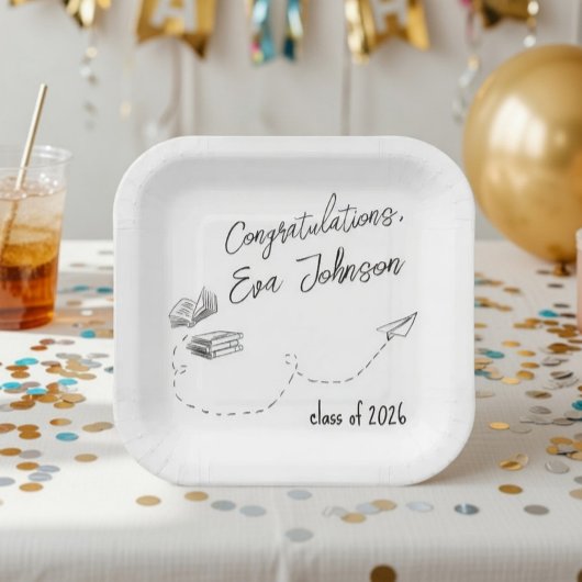 Personalized Graduation Square Paper Plates Pappteller