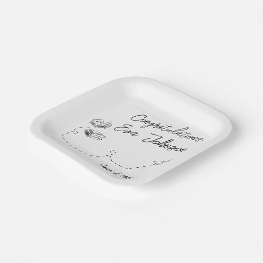 Personalized Graduation Square Paper Plates Pappteller (Gewinkelt)