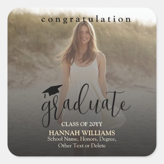 Personalized Graduation Sticker – Name and Photo (Vorderseite)