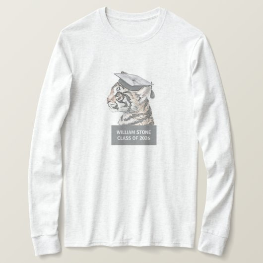 Personalized Graduation T-Shirt | Tiger Grad (Design vorne)
