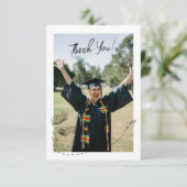 Personalized Graduation Thank You Card with Photo Dankeskarte (Stehend Vorderseite)