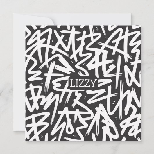 Personalized Graffiti Name Pattern — Custom Urban Einladung (Vorderseite)