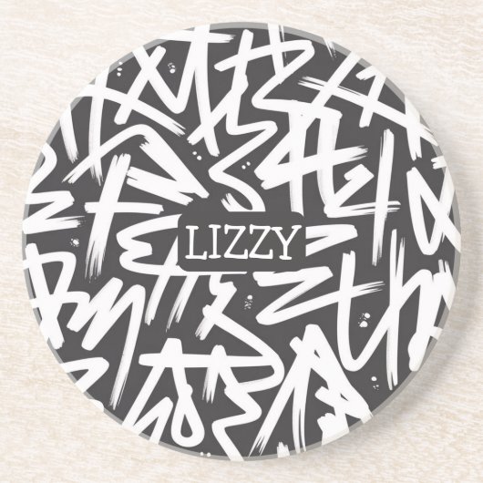 Personalized Graffiti Name Pattern — Custom Urban Getränkeuntersetzer (Vorne)