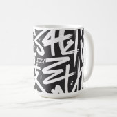 Personalized Graffiti Name Pattern — Custom Urban Kaffeetasse (VorderseiteRechts)