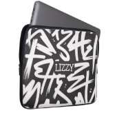 Personalized Graffiti Name Pattern — Custom Urban Laptopschutzhülle (Vorne Rechts)