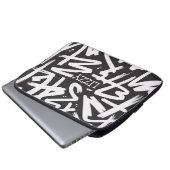 Personalized Graffiti Name Pattern — Custom Urban Laptopschutzhülle (Vorne Knopf)