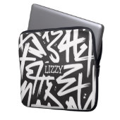 Personalized Graffiti Name Pattern — Custom Urban Laptopschutzhülle (Vorderseite Links)