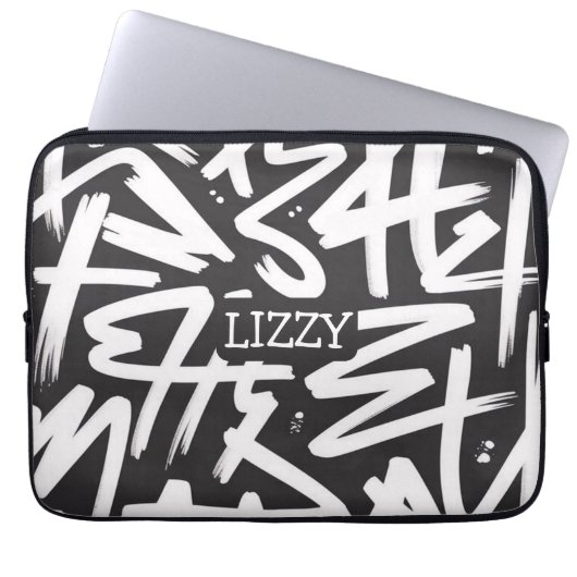 Personalized Graffiti Name Pattern — Custom Urban Laptopschutzhülle (Vorderseite)