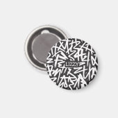 Personalized Graffiti Name Pattern — Custom Urban Magnet (Vorderseite/Rückseite)