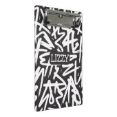 Personalized Graffiti Name Pattern — Custom Urban Mini Klemmbrett (Schrägansicht)