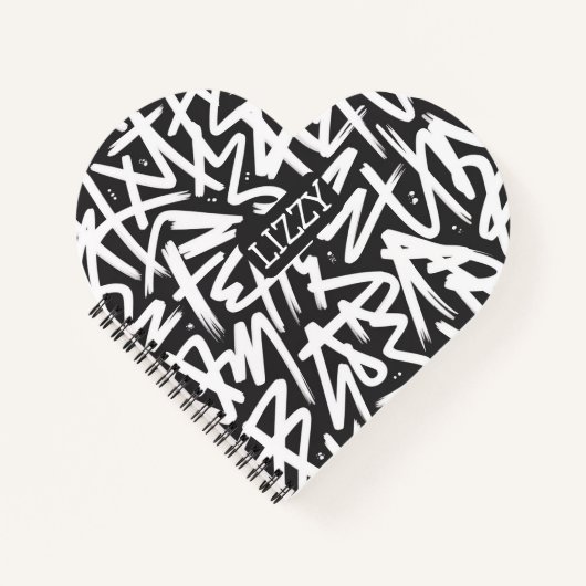 Personalized Graffiti Name Pattern — Custom Urban Notizblock (Vorderseite)