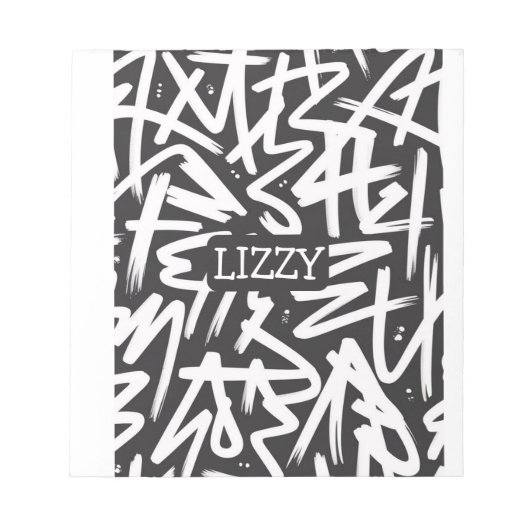 Personalized Graffiti Name Pattern — Custom Urban Notizblock (Vorderseite)