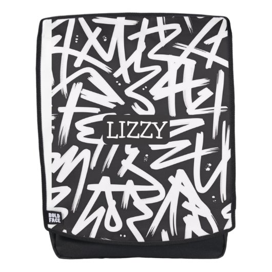 Personalized Graffiti Name Pattern — Custom Urban Rucksack (Vorderseite)