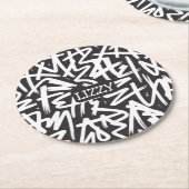 Personalized Graffiti Name Pattern — Custom Urban Runder Pappuntersetzer (Angewinkelt)