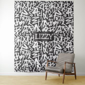 Personalized Graffiti Name Pattern — Custom Urban Wandteppich (Beispiel)