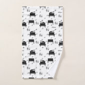 Personalized Grand Piano and Music Notes Pattern Badhandtuch Set (Handtuch)