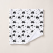 Personalized Grand Piano and Music Notes Pattern Badhandtuch Set (Waschlappen)