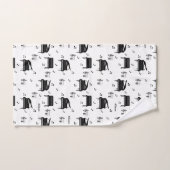 Personalized Grand Piano and Music Notes Pattern Badhandtuch Set (Handtuch)