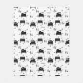 Personalized Grand Piano and Music Notes Pattern Fleecedecke (Vorderseite)